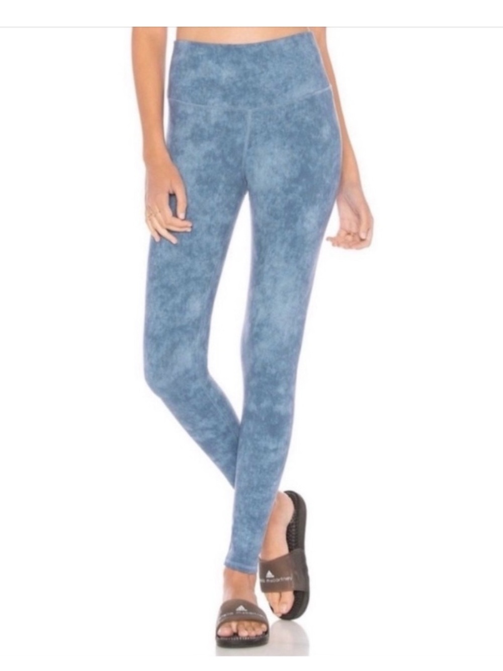 ALO Yoga High Waisted Airbrush Legging Denim Blue Acid Wash-Small